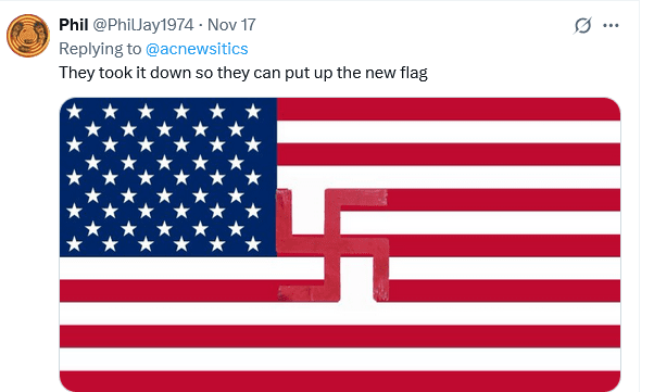 گرے ہوئے امریکی جھنڈے کے ساتھ ٹرمپ کی لی گئی تصویر؛ صارفین نے اڑے ہاتھوں لیا + دلچسپ تصاویر