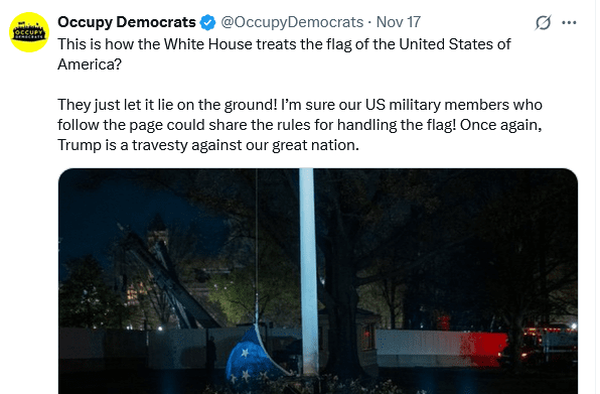 گرے ہوئے امریکی جھنڈے کے ساتھ ٹرمپ کی لی گئی تصویر؛ صارفین نے اڑے ہاتھوں لیا + دلچسپ تصاویر