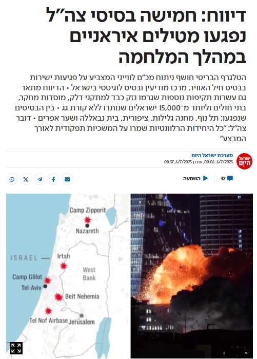 اسرائیل کی جنرل کمان پر ایران کے میزائل حملے کی پوشیدہ جہتیں