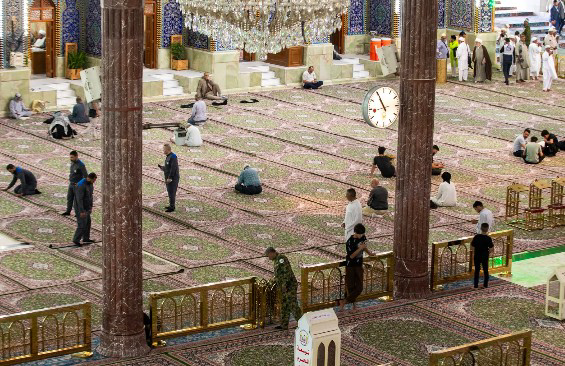 حرم امام حسین علیہ السلام کے نئے قالین + تصاویر