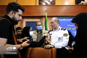 نشست خبری سردار محمدحسین حمیدی رییس پلیس راهنمایی و رانندگی تهران بزرگ 