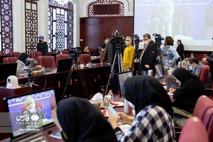 حضور خبرنگاران در نشست خبری واگذاری سهام پرسپولیس و استقلال به مردم