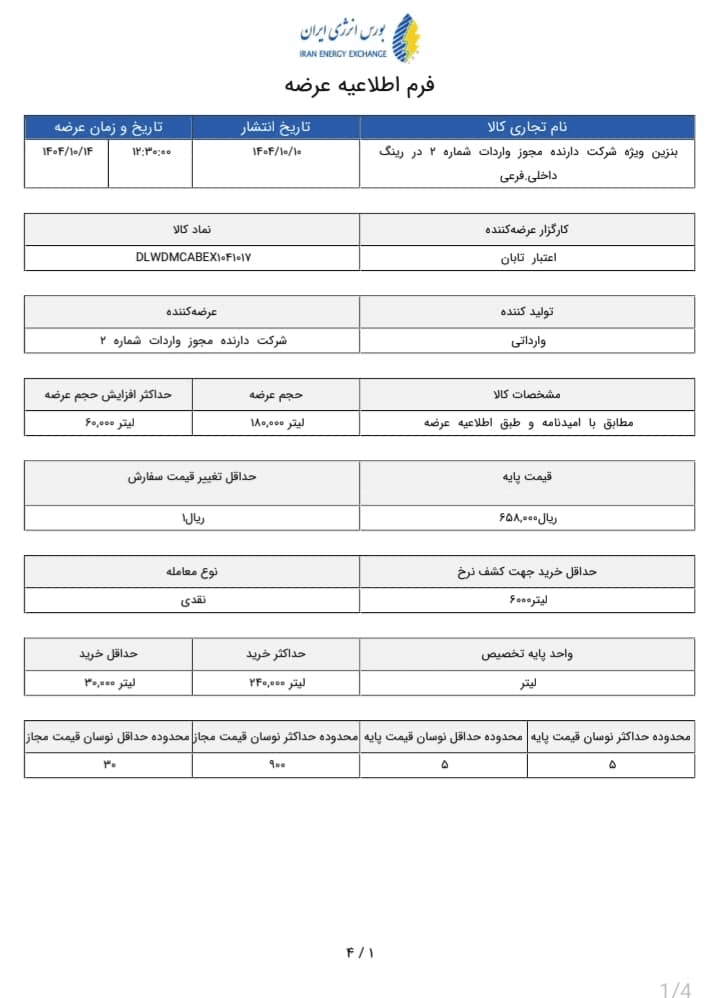 بنزین سوپر وارداتی به قیمت قبل برگشت