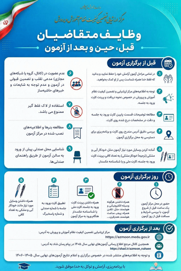 وظایفی که هر دانش‌آموزی برای امتحان نهایی باید بداند