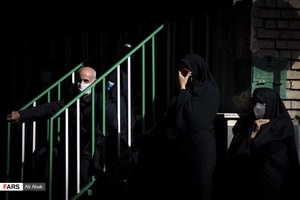 مراسم تشییع پیکر سعید حسنان در حسینیه شهدای سرخه