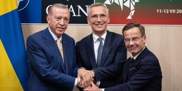 نخست وزیر سوئد، اردوغان و دبیرکل ناتو