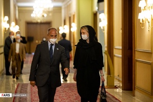 ورود یکی از روسای نمایندگی های سیاسی خارجی به نشست با وزیر امور خارجه ایران