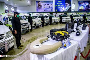 ربات غواص یونس با ماموریت رصد و شناسایی سطح زیرین کشتی‌ها و دکل‌های نفتی در مراسم رونمایی از دستاوردهای راهبردی سپاه در حوزه چک و خنثی‌سازی بمب