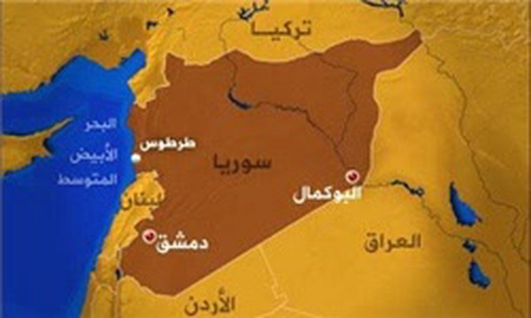 نقشه سوریه مرز عراق ترکیه اردن لبنان مدیترانه