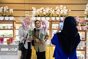 عکس گرفتن علاقه مندان به گل و گیاه  بعد از خرید گلدان های خود