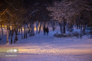 برف زمستانه اردبیل / پارک ساحلی