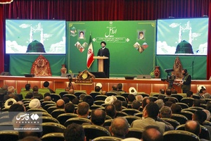 سخنرانی آیت الله سید حسن عاملی نماینده ولی فقیه در استان و  امام جمعه اردبیل در دیدار با نخبگان، علما، خانواده شهدا، ایثارگران و جمعی از اقشار مختلف مردم