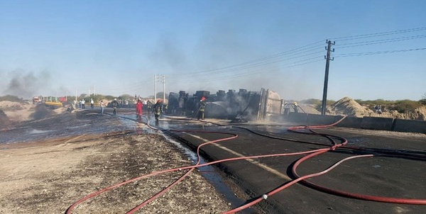 آتش سوزی جاده میناب