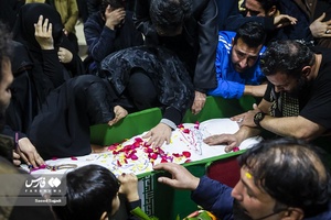مراسم  وداع با پیکر شهید مدافع حرم مصطفی چگینی در معراج شهدای تهران