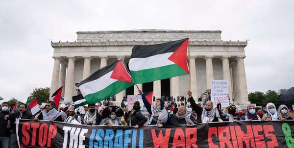 تظاهرات حامیان فلسطین در واشنگتن
