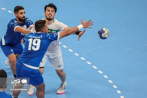 دیدار تیم‌های ملی هندبال ایران و کویت در مسابقات هندبال بازی‌های آسيايی هانگژو