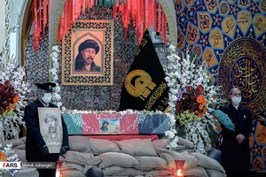 آئین وداع با پیکر شهید «نسیم افغانی»/ رواق امام خمینی حرم مطهر رضوی 