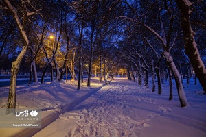 برف زمستانه اردبیل / پارک ساحلی