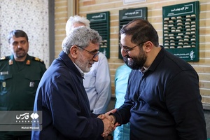 سردار اسماعیل قاآنی فرمانده نیروی قدس سپاه و فرزند شهید حجازی در دومین سالگرد شهادت سردار سیدمحمدحجازی