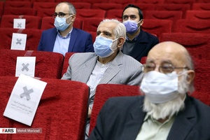 پرویز سروری و مهدی چمران عضو ارشد شورای ائتلاف نیروهای انقلاب در چهارمین مجمع عمومی جمعیت پیشرفت و عدالت ایران 