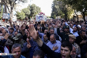مراسم تشییع پیکر مطهر شهید حسن جنگجو در تبریز