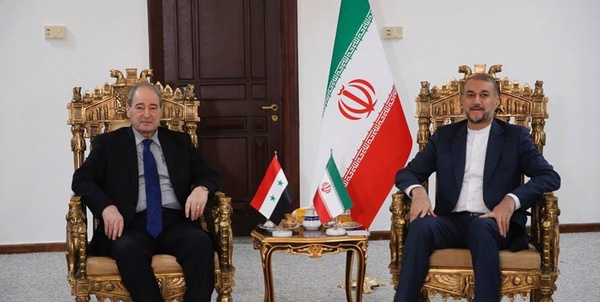 امیرعبداللهیان و فیصل المقداد وزیر خارجه سوریه
