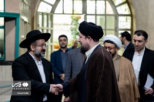 حجت الاسلام سید حسن خمینی تولیت مرقد مطهر امام خمینی (ره) و خاخام حمامی لاله زار رهبر کلیمیان 