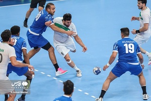 دیدار تیم‌های ملی هندبال ایران و کویت در مسابقات هندبال بازی‌های آسيايی هانگژو