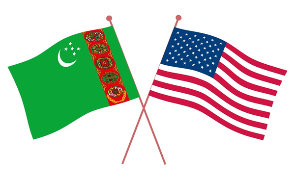 پرچم ترکمنستان و آمریکا
