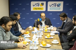 محمد مهدی نژاد نوری معاونت علوم،تحقیقات و فناوری ستاد کل نیروهای مسلح در جمع خبرنگاران در دانشکده خبرگزاری فارس