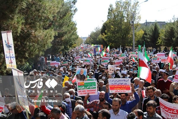 راهپیمایی 13 آبان در «پایتخت مقاومت» ایران