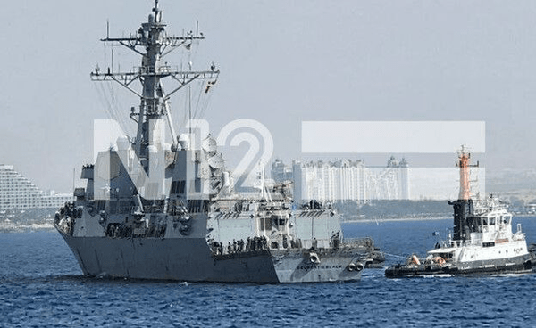 ناوشکن ضدموشکی آمریکا وارد آب‌های اراضی اشغالی شد