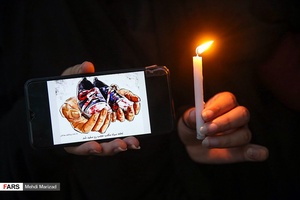 مراسم یادبود شهدای مدرسه سیدالشهدا کابل در مقابل سفارت افغانستان 