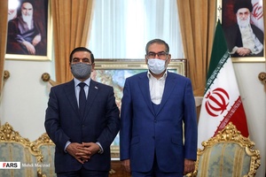 جمعه عناد سعدون وزیر دفاع عراق و امیر دریابان علی شمخانی دبیر شورای عالی امنیت ملی
