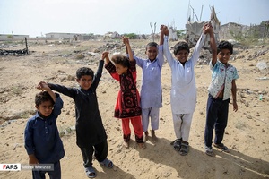 کودکان منطقه محروم میرآباد در حاشیه شهر چابهار