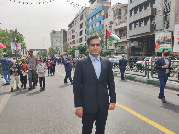 محسن فتحی نماینده سنندج در راهپیمایی روز قدس