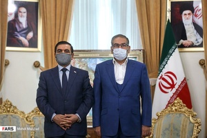 جمعه عناد سعدون وزیر دفاع عراق و امیر دریابان علی شمخانی دبیر شورای عالی امنیت ملی
