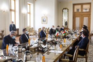 حمدالله محب، مشاور امنیت ملی رئیس جمهور افغانستان و هیات همراه در دیدار با محمدجواد ظریف وزیر امور خارجه