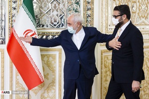 دیدار حمدالله محب مشاور امنیت ملی رئیس جمهور افغانستان با محمدجواد ظریف وزیر امور خارجه