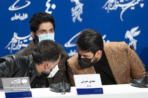 امیر عباس ربیعی کارگردان و مهدی نصرتی بازیگر فیلم «ضد» درنشست خبری دهمین روزاز چهلمین جشنواره فیلم فجر