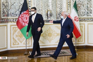 دیدار حمدالله محب مشاور امنیت ملی رئیس جمهور افغانستان با محمدجواد ظریف وزیر امور خارجه