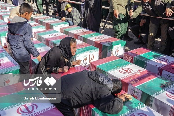 آیین تشییع شهدای حادثه تروریستی کرمان