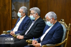 هیئت همراه ایرانی حاضر در دیدار دیدار  وزیر مشاور در امور خارجه نیجریه با محمد مخبر معاون اول رئیس جمهور