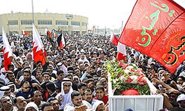 تشییع شهید جوان رضا محمد حسن بو حمید در بحرین
