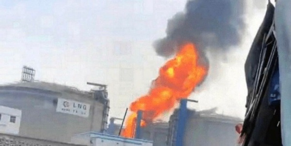 آتش سوزی در پایانه گازی چین