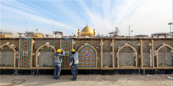 کاشی کاری صحن حضرت زهرا