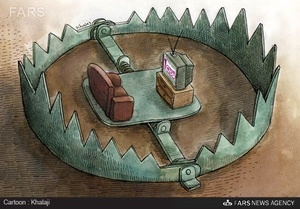 تله رسانه ای ماهواره ها!/ کارتون: محمدعلی خلجی