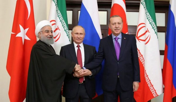 حسن روحانی ولادیمیر پوتین رجب طیب اردوغان