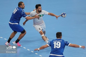 دیدار تیم‌های ملی هندبال ایران و کویت در مسابقات هندبال بازی‌های آسيايی هانگژو